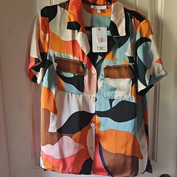 DR2 Multicolor Abstract Pattern Shirt - Picture 3 of 7